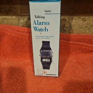 Black Talking Digital Alarm Watch